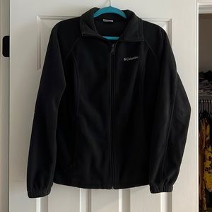Columbia Black Fleece Zip Up Jacket - Large